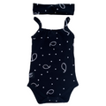 Ballet Romper & Twist Headband Set  Paisley Polka Dot